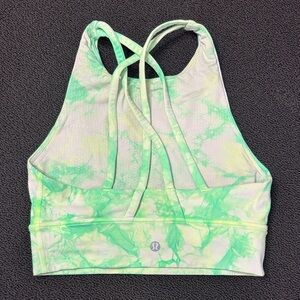 lululemon athletica Tie-Dye Light Green Strappy Sports Bra